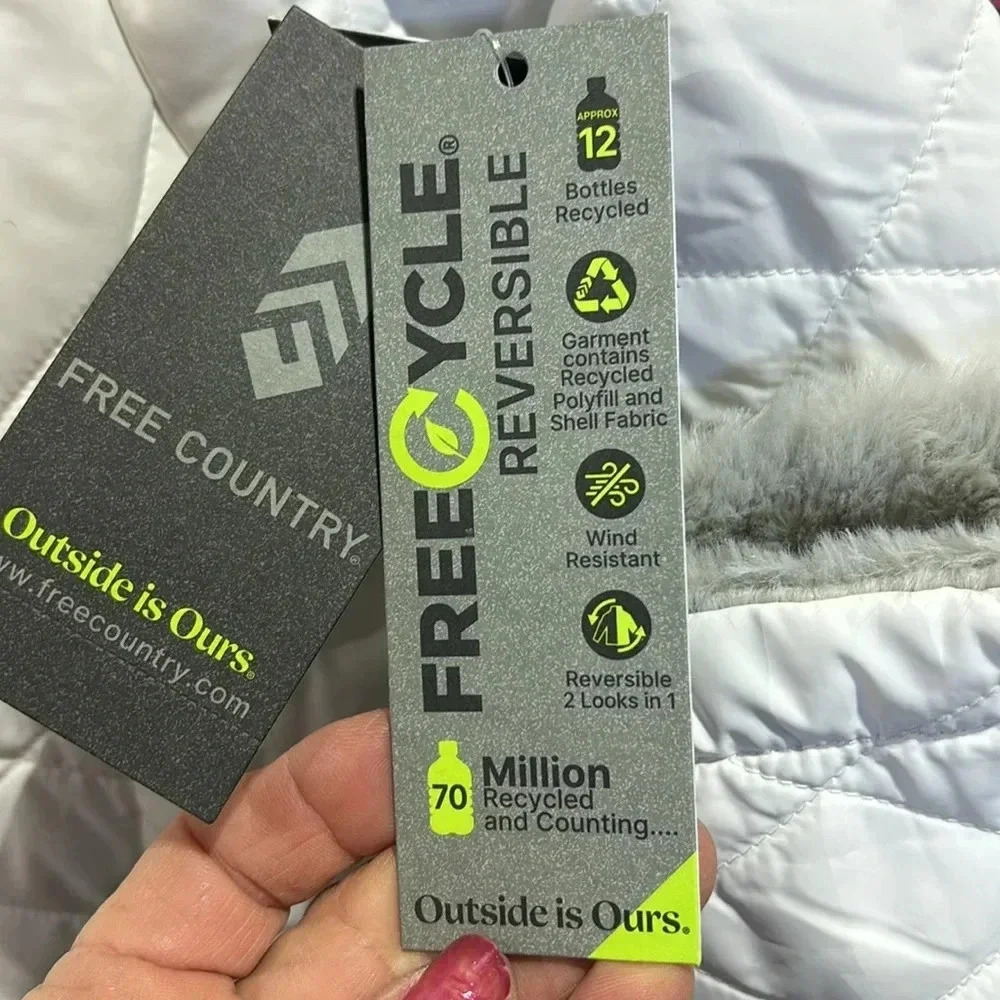 Free Country Cloud Lite Reversible wind resist quilted plush lined jacket/coat - Picture 12 of 14